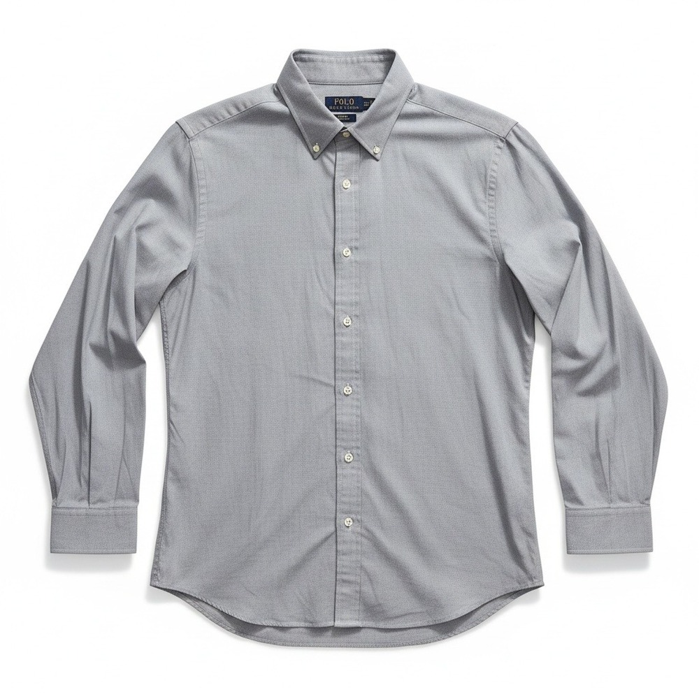 Polo Ralph Lauren Mens Slim Fit Easy Care Button‎ Down Shirt Grey 17.5 34/35